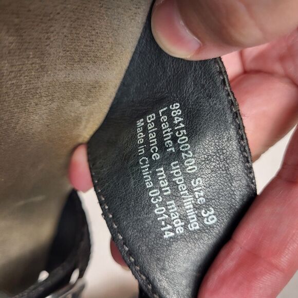 Dansko Sophie Black Gold Metallic Sandal Shimmer Platform 2 Inch Heel 39 8 1/2 - Picture 10 of 10